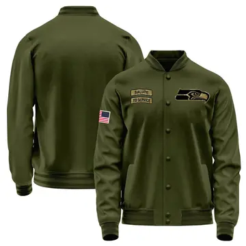 Men's Seattle Seahawks Olive Salute to Service Sideline Performance Jacket