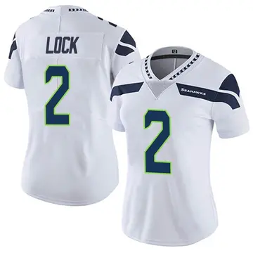 Seattle Seahawks Drew Lock 3 Game Jersey - White Jersey - Bluefink