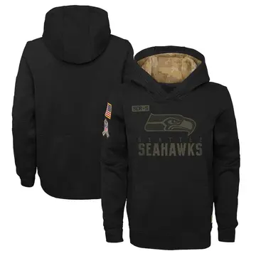 Youth Nike Olive Seattle Seahawks 2022 Salute to Service Performance Pullover Hoodie