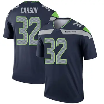 Limited Men's Chris Carson Silver Jersey - #32 Football Seattle Seahawks  100th Season Inverted Legend Size 40/M