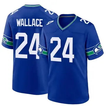 Youth Seattle Seahawks K'Von Wallace Royal Game Throwback Jersey By Nike