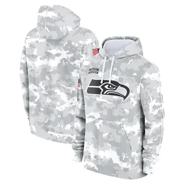 Youth Seattle Seahawks White/Gray 2024 Salute To Service Pullover Hoodie By Nike